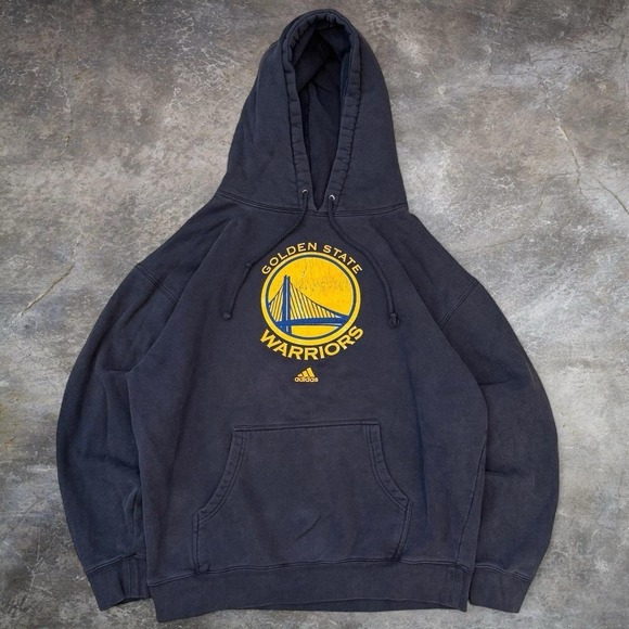 adidas Other - Vintage Adidas Golden State Warriors Navy Blue Faded Hoodie Men's Size Large Y2K